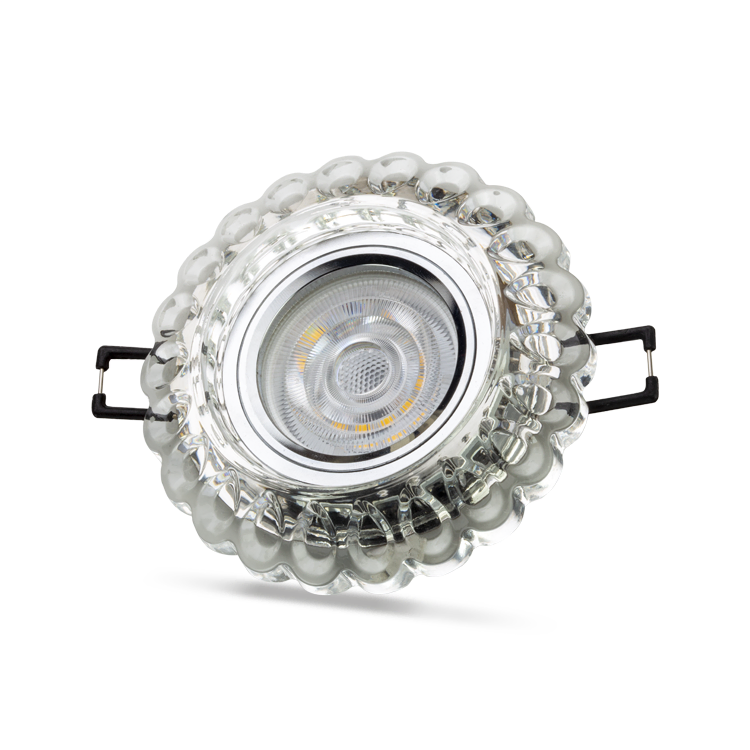 Geras 3W 4000K Natural Beyaz LED Çerçeveli Dekoratif Kristal Cam Boş Kasa