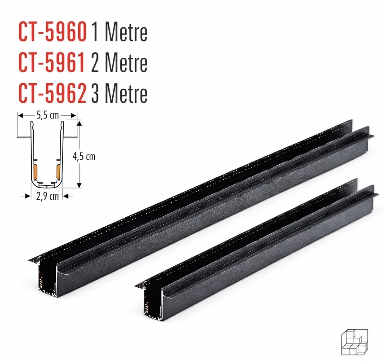 Orlando Siyah Magnetic Ray 1 Metre