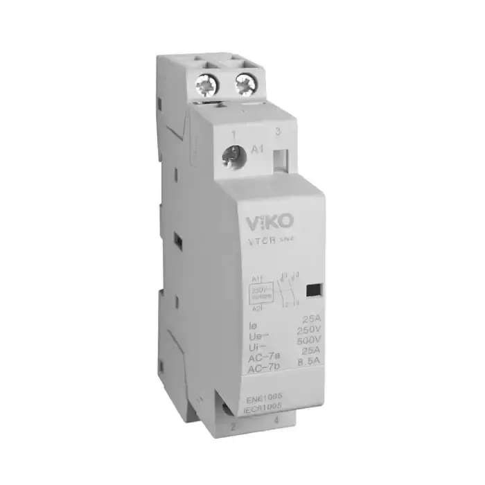 Modüler 25A 1NO1NC 230V AC Kontaktör(Ray Tipi)