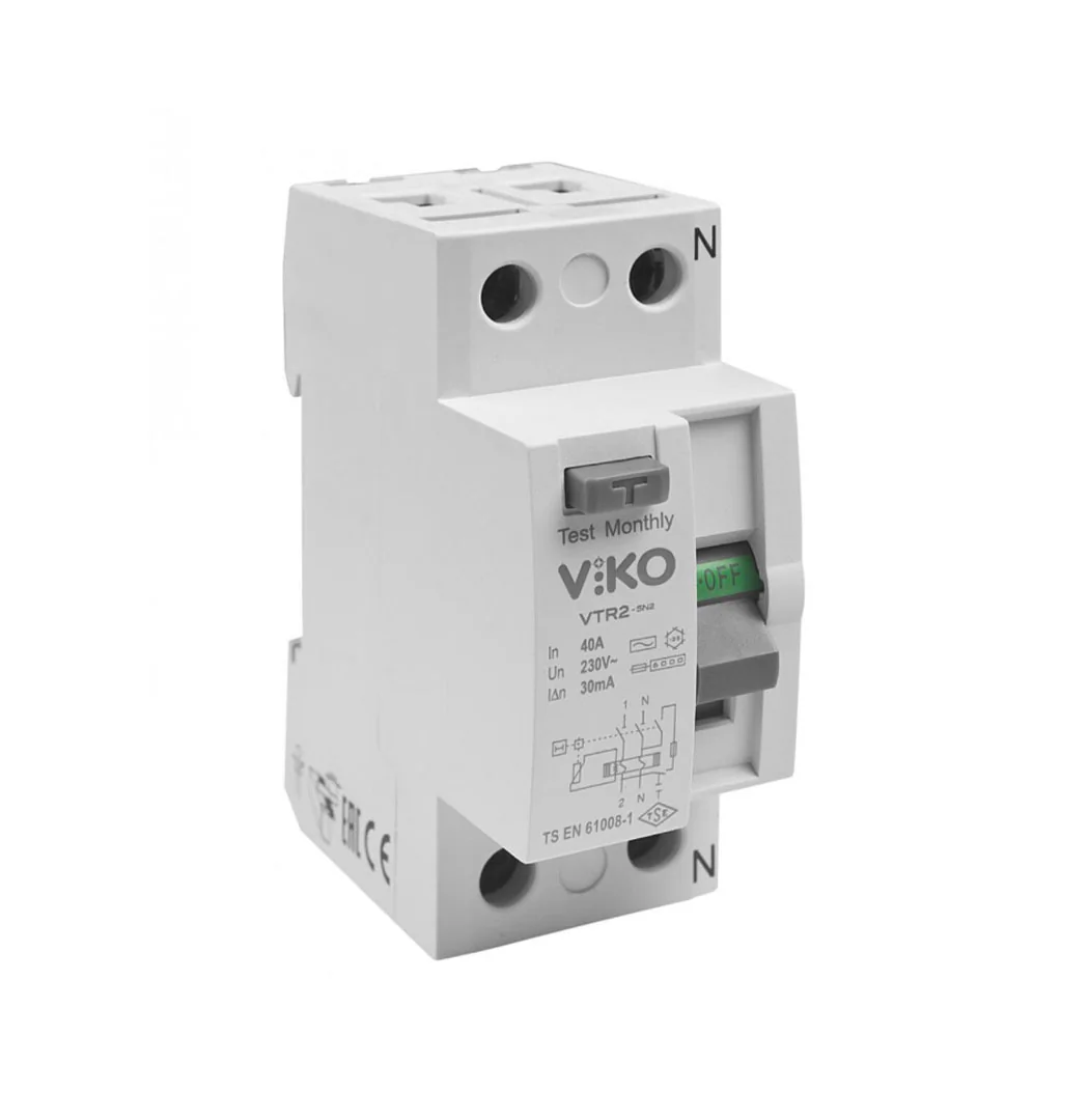 AC Tipi 32A 2 Fazlı 300mA 6kA Kaçak Akım Rölesi