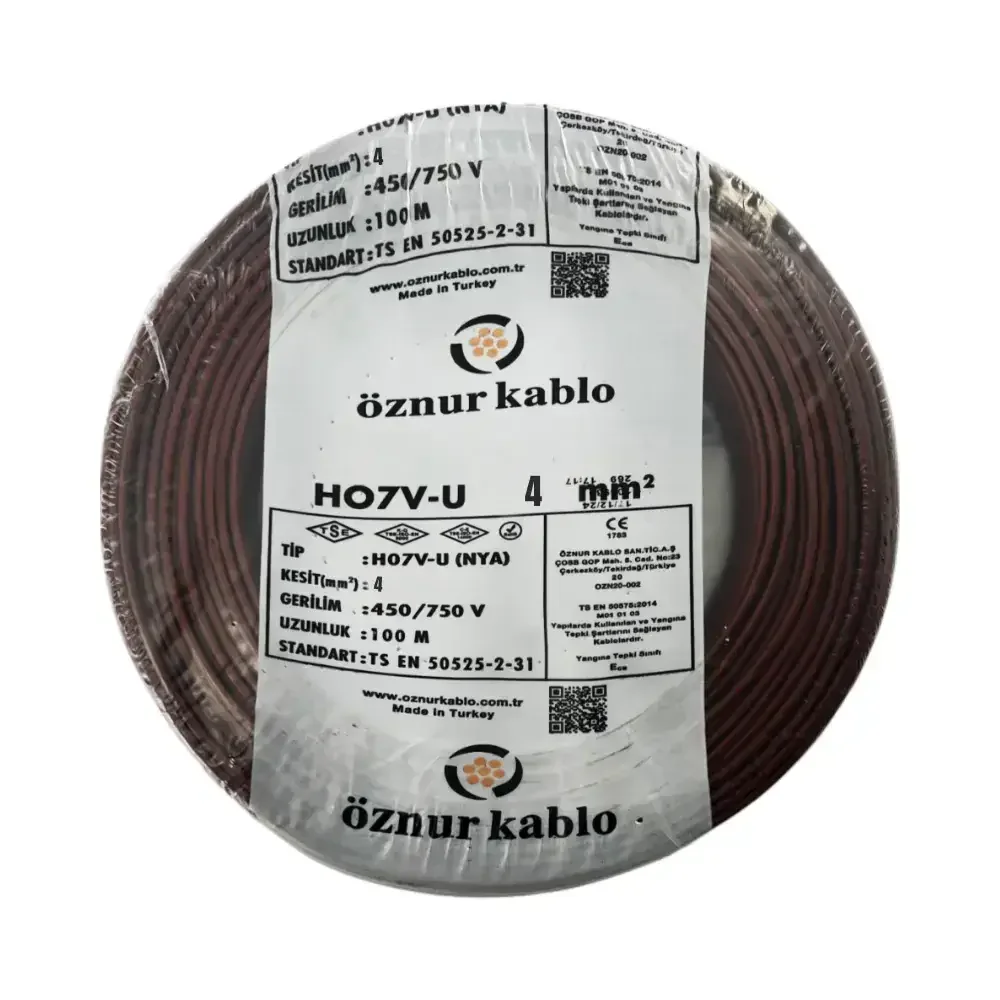 H07V-U 1X4 mm² Kahve Renk NYA Kablo