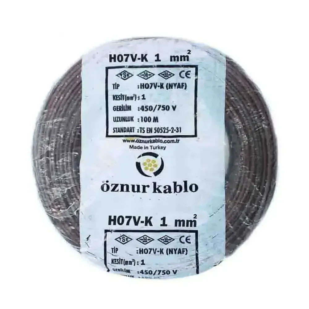 H05V-K 1X1 mm² Kahve Renk NYAF Kablo