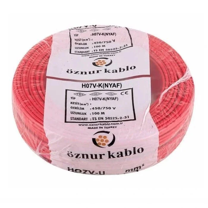 H07V-K 1X10 mm² Kırmızı Renk NYAF Kablo