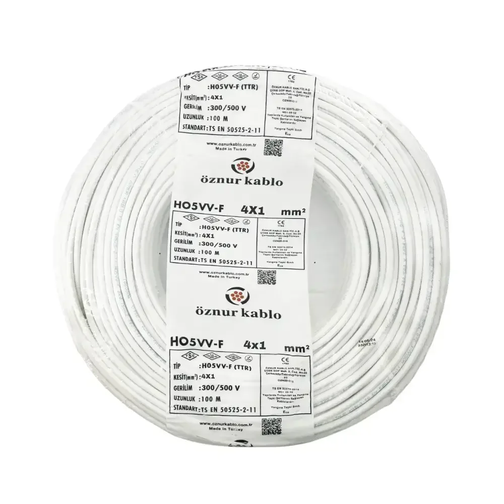 H05VV-F 4X1 mm² Siyah Renk TTR Kablo