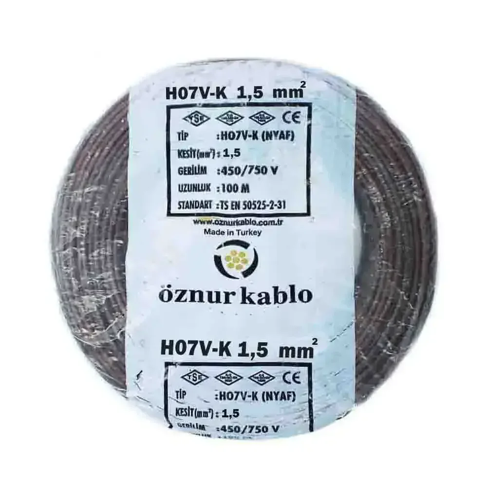 H07V-K 1X1,5 mm² Kahve Renk NYAF Kablo