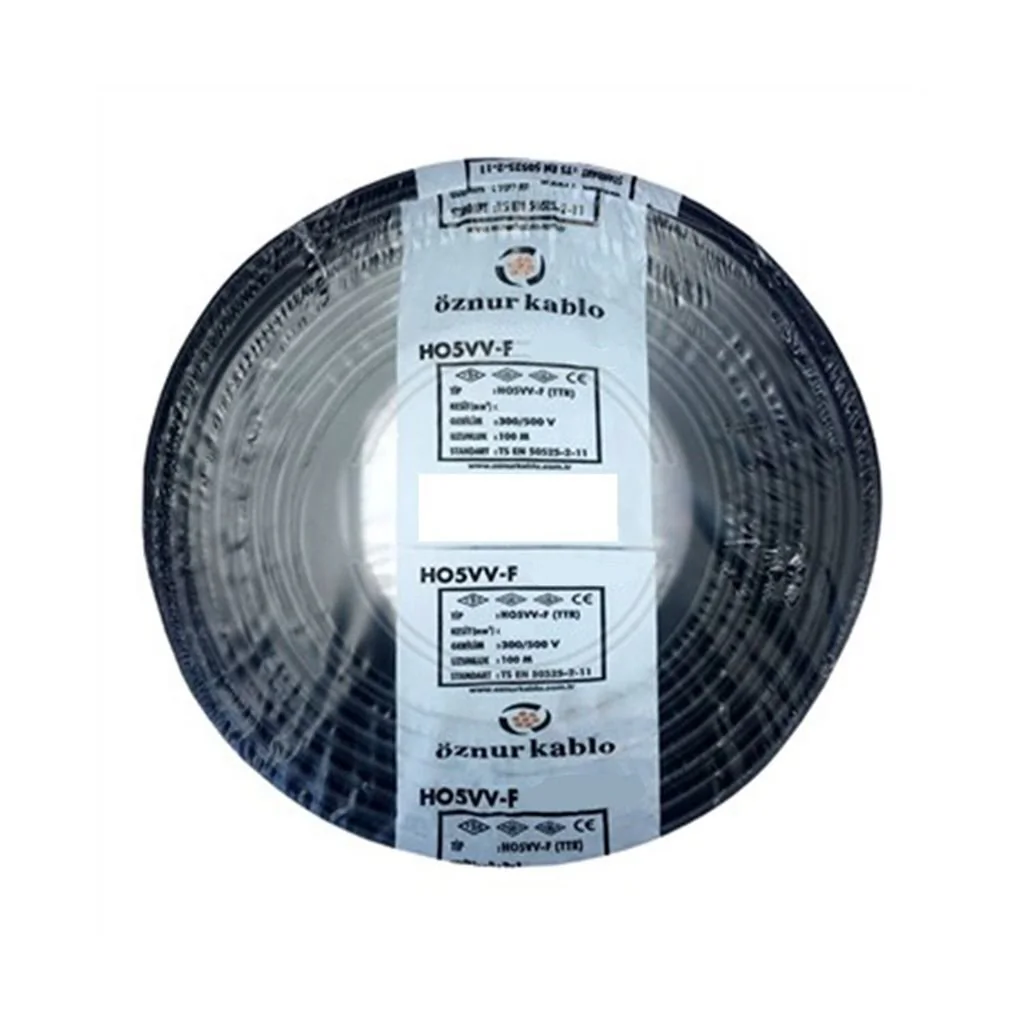 H05VV-F 3X4 mm² Siyah Renk TTR Kablo