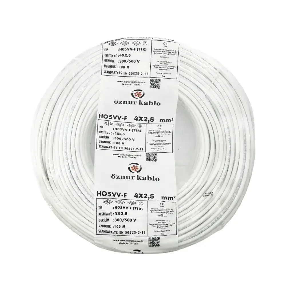 H05VV-F 4X2,5 mm² Beyaz Renk TTR Kablo