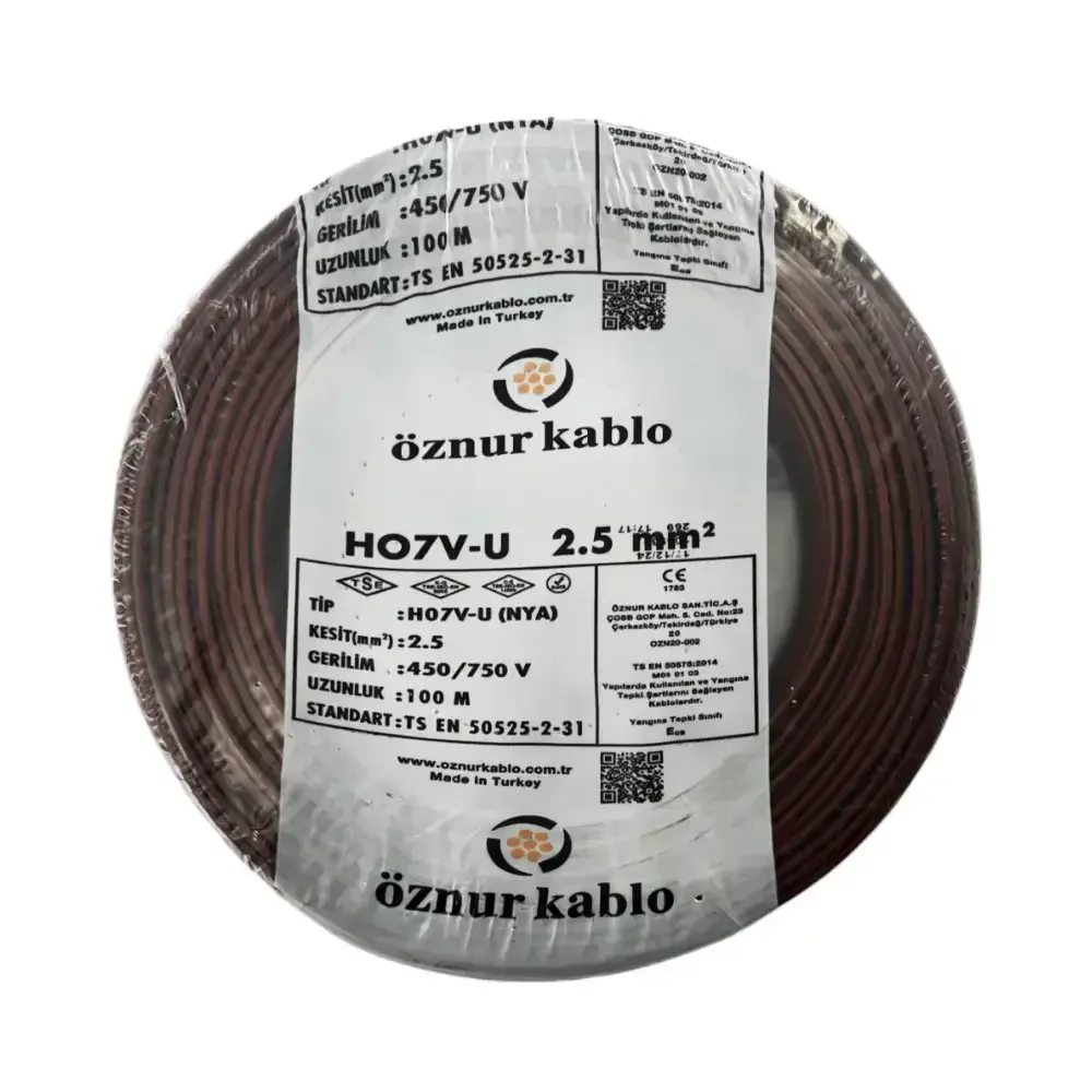H07V-U 1X2,5 mm² Kahve Renk NYA Kablo
