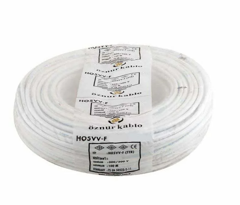 H05VV-F 3X4 mm² Beyaz Renk TTR Kablo
