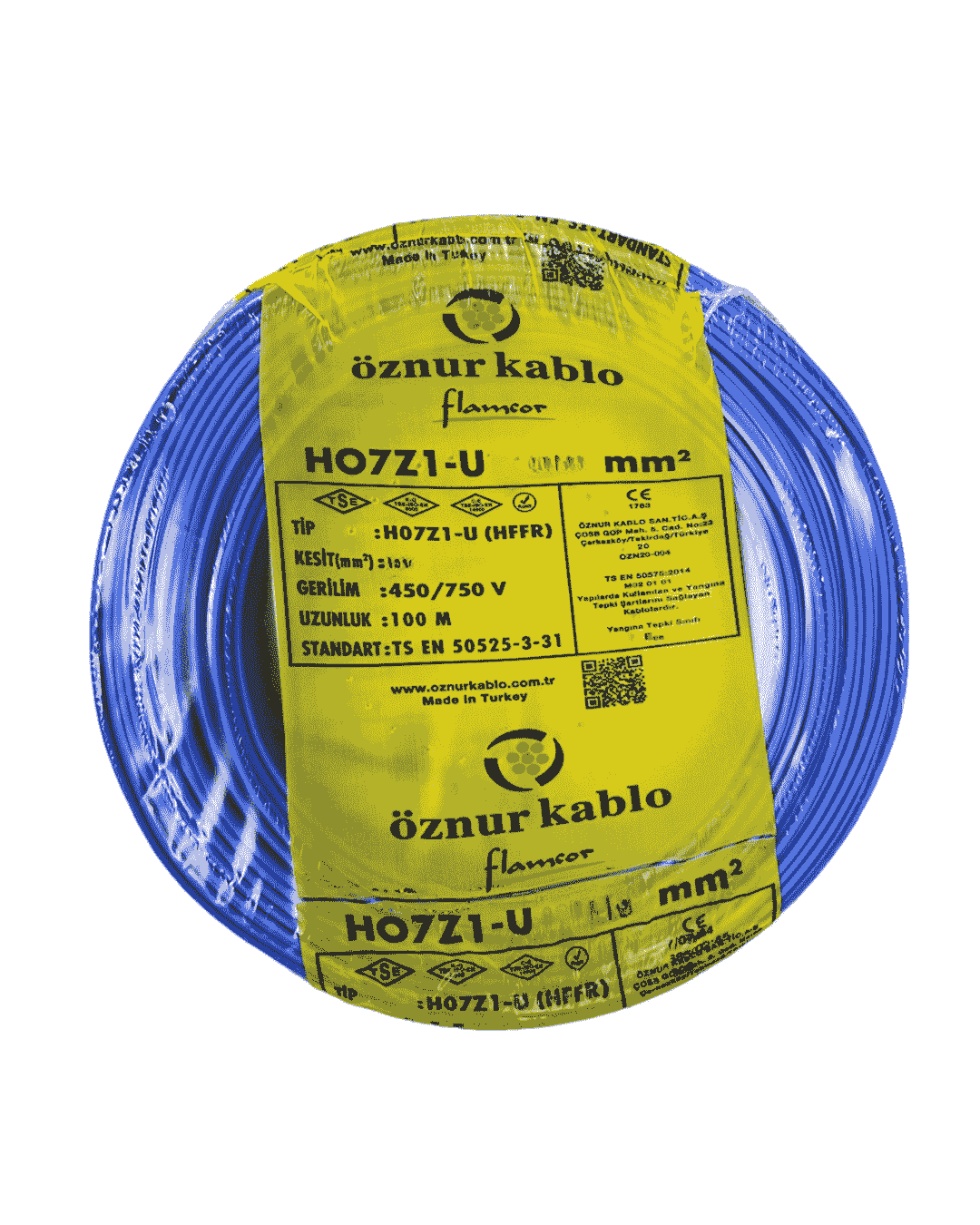 H07Z1-K 1X2,5 mm² Mavi Renk NYAF Halogen Free Kablo