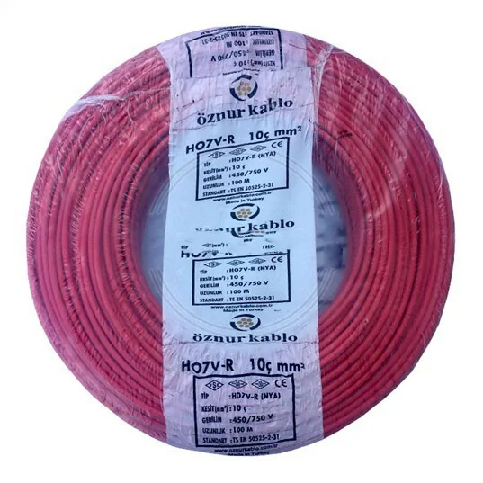 H07V-R 1X10 mm² Kırmızı Renk NYA Kablo