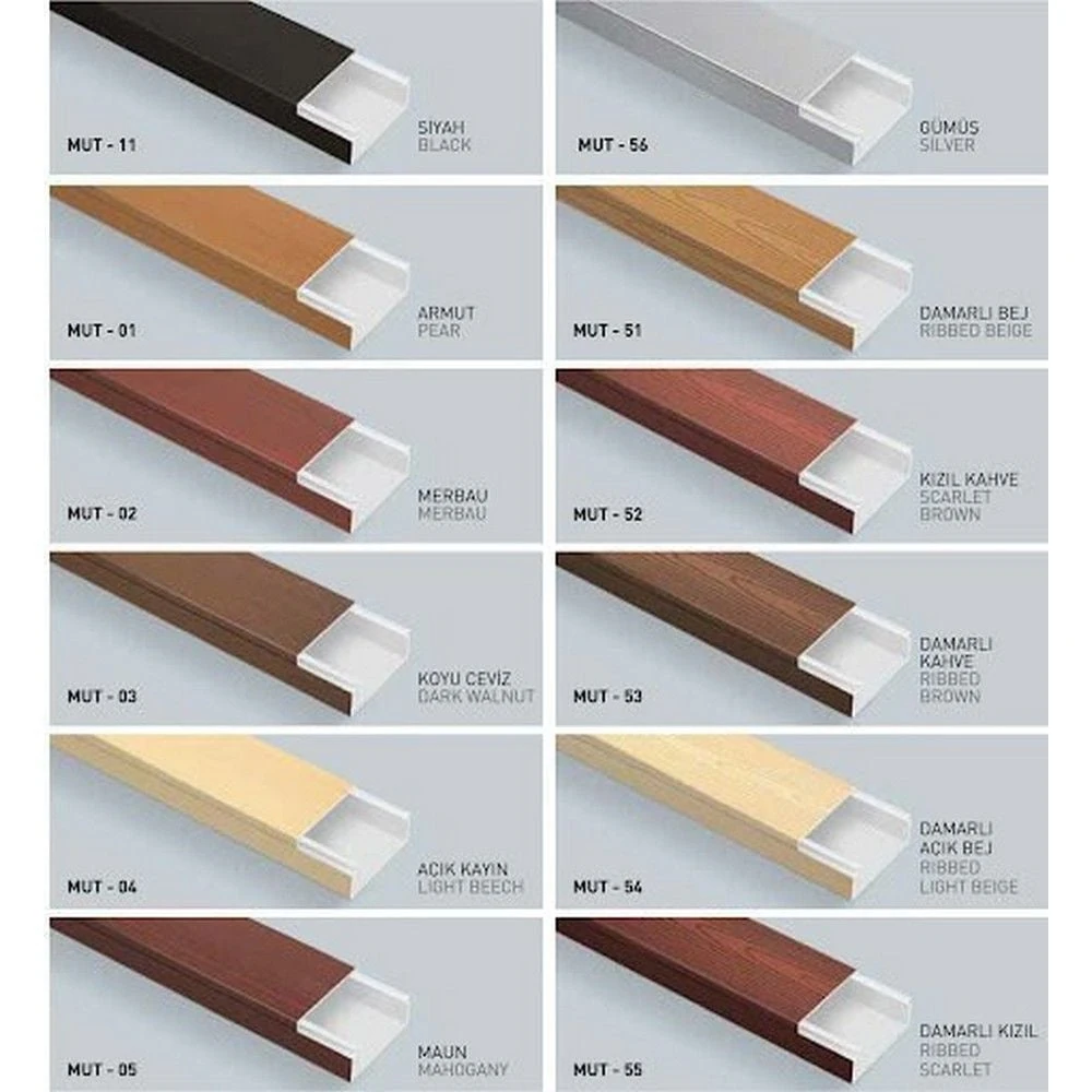 25X16 Kablo Kanalı Yapışkan Bantlı (Maun) Sidem