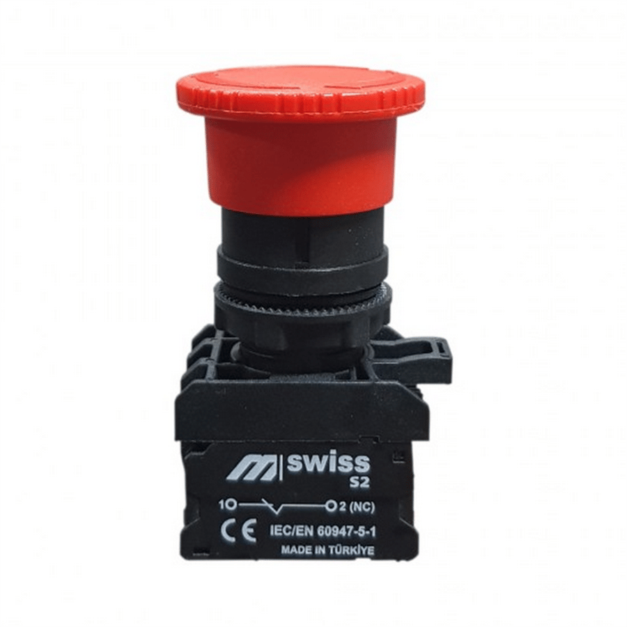 Sw-As542 40Mm Kafa Plastik Mantar Buton 1NC Acil Stop