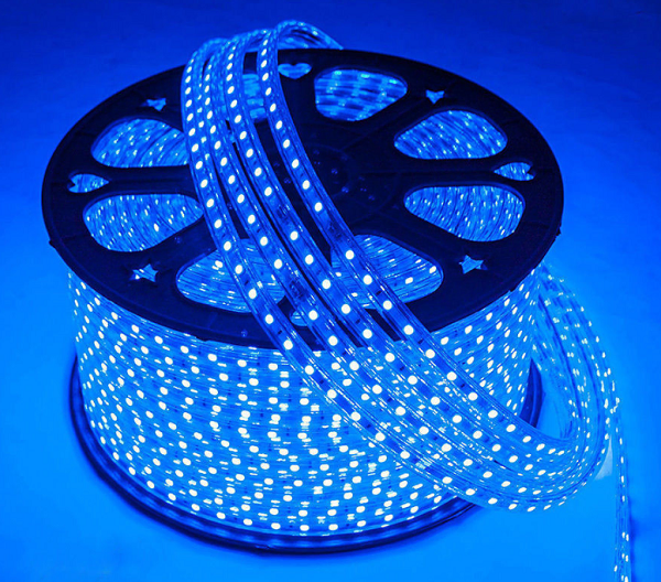 Mavi Renk Şerit Led 220V Dış Mekan 100 Metre