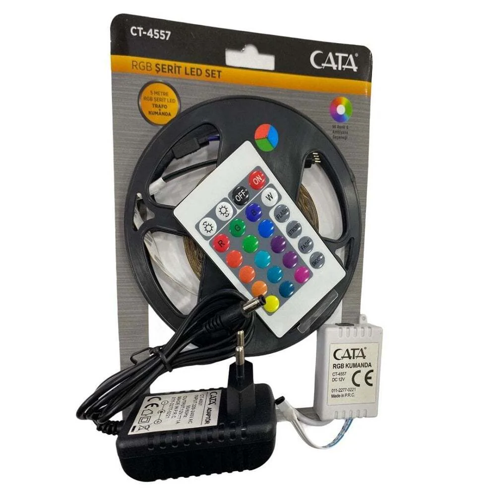 RGB Şerit Led Seti (5 mt RGB LED+TRAFO+RGB KUMANDA)