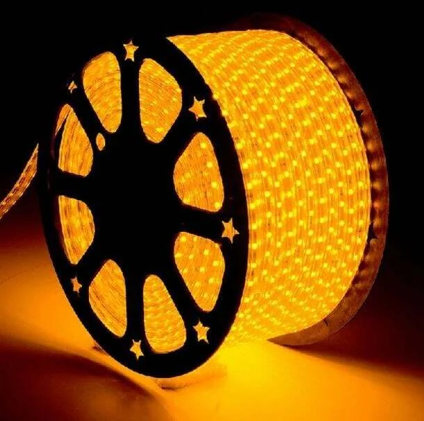 Amber Rengi Şerit Led 220V Dış Mekan 100 Metre