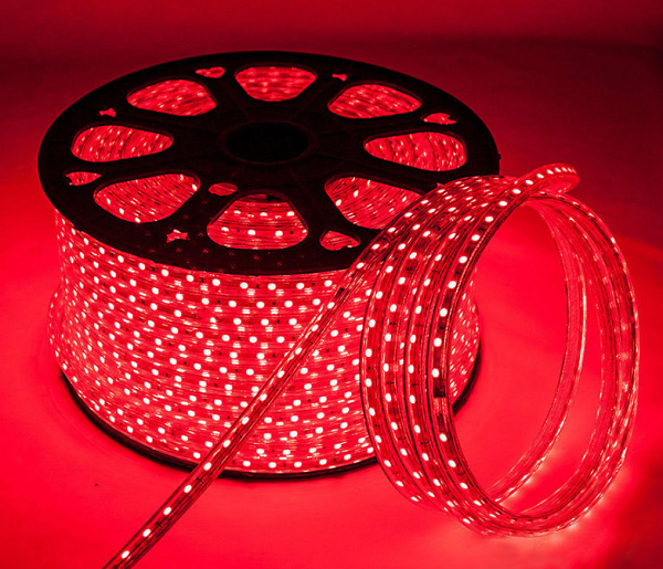 Kırmızı Renk Şerit Led 220V Dış Mekan 100 Metre