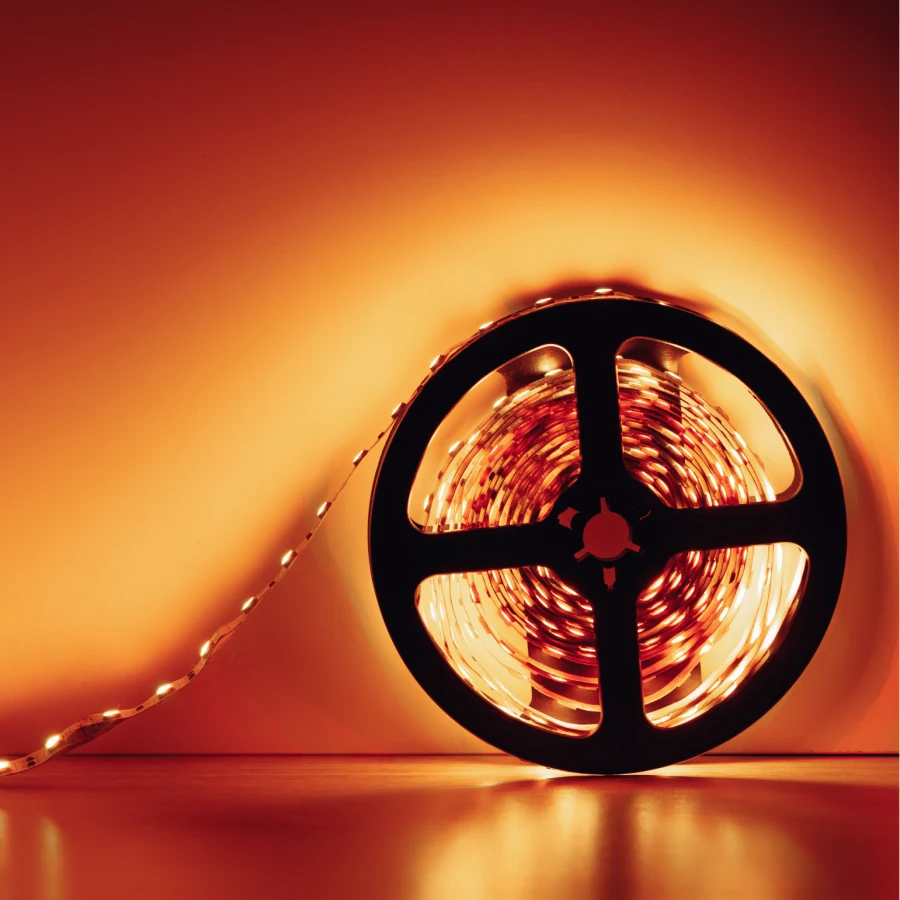 Amber Rengi 12V 4040 İç Mekan Şerit LED 5 Metre